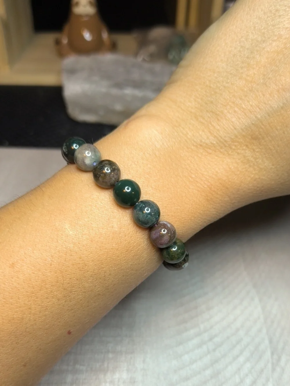 #7- 10mm Indian Agate Gemstone Beads - 8 Inch Strand